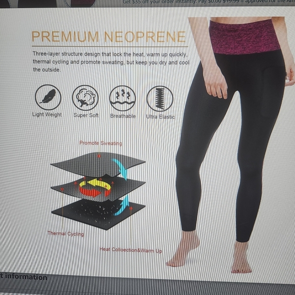 Bnwot Women's High waisted, Neoprene workout leggings. Size small . Firm on pric - Picture 2 of 12